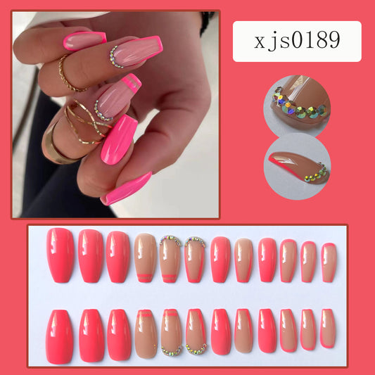 Luxury Wearable False Nails | Colorful Crystal European/American Manicure