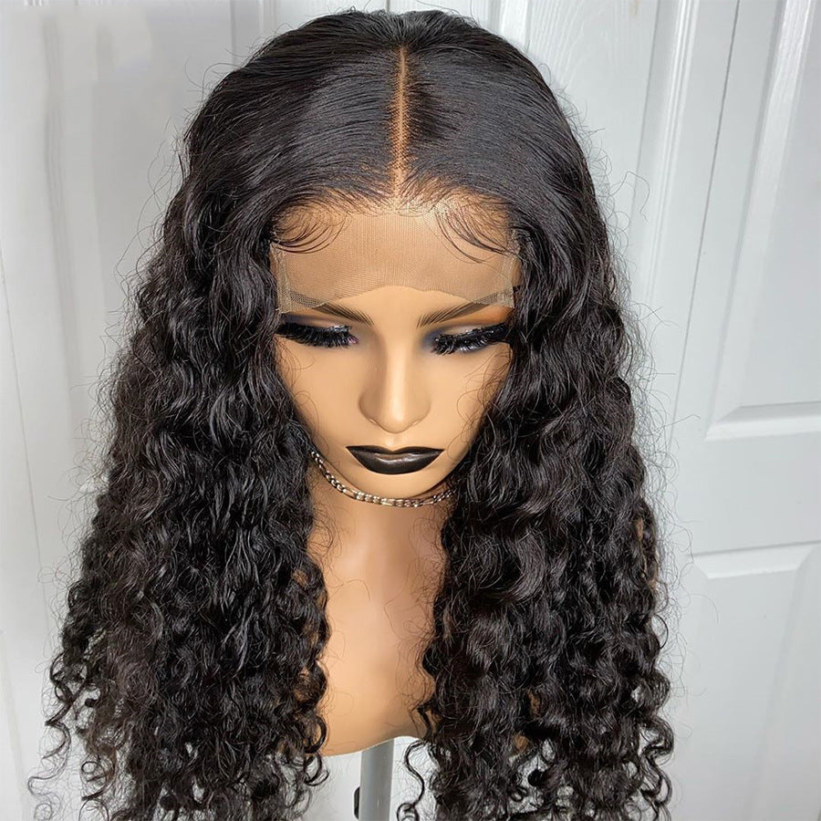 Natural Small Curly Human Hair Wig | Long Kinky Curly Full Wig Set
