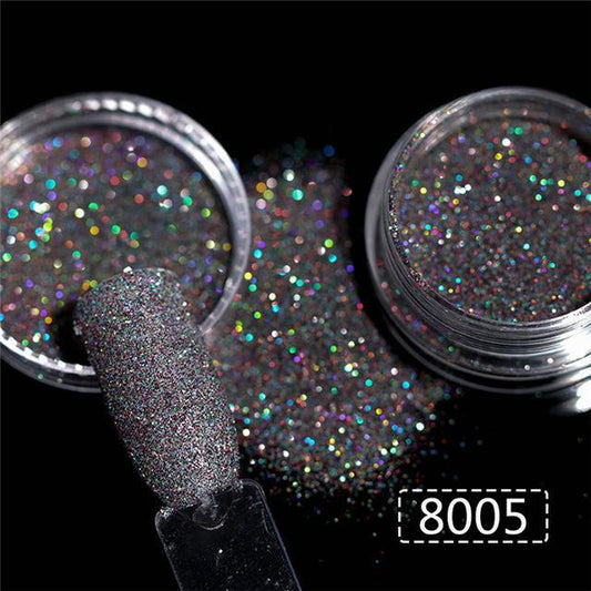 Holographic Nail Glitter Powder | Ultra-Fine Chrome Laser Effect Dust