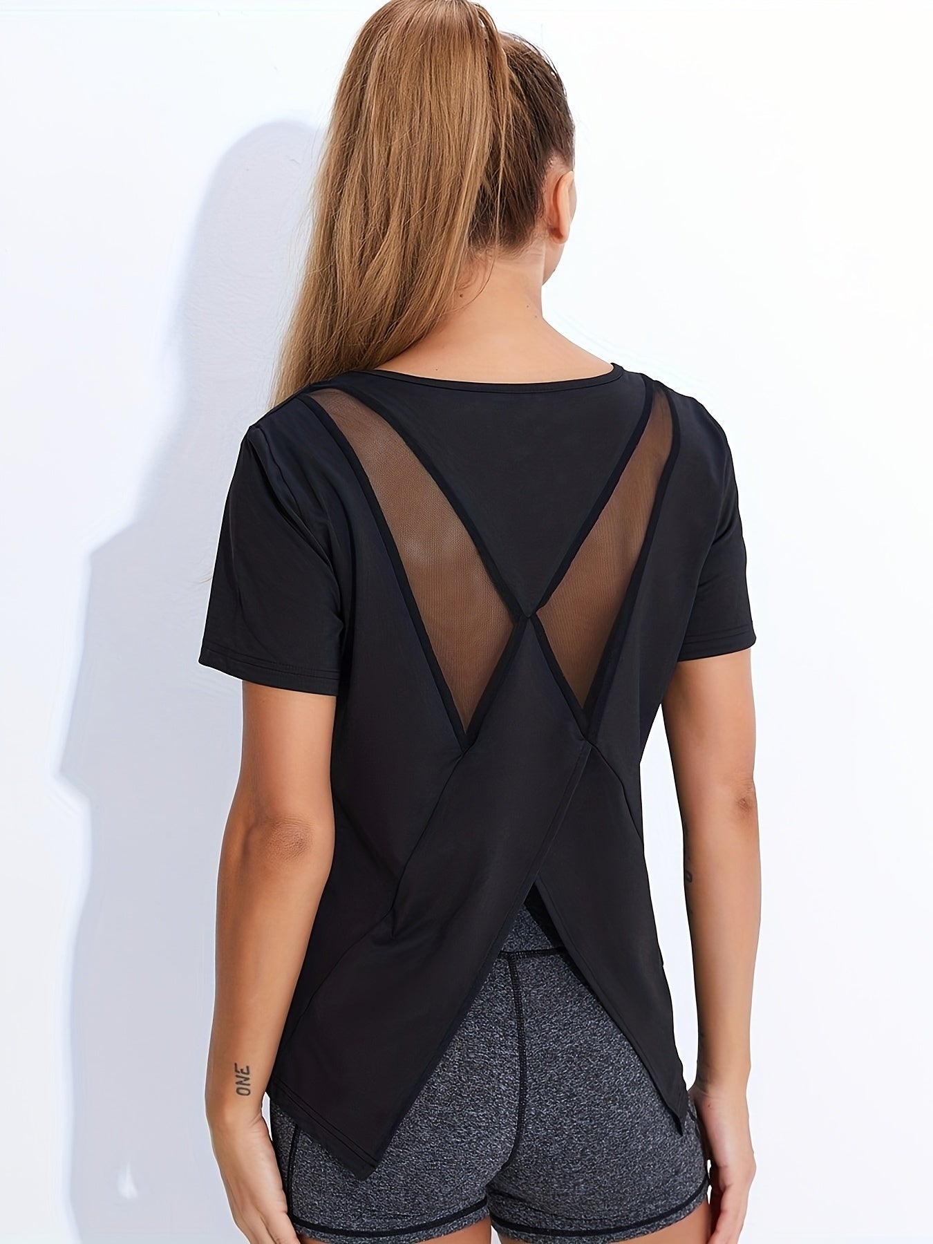 2-Pack Women Quick-Dry Tees Seamless Honeycomb Ventilation Yoga Running Gym