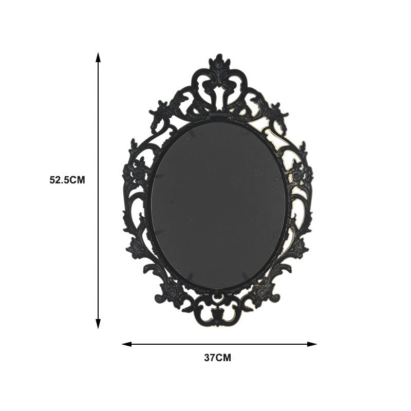 Ornate Oval Retro Mirror | Antique Style Wall Decoration