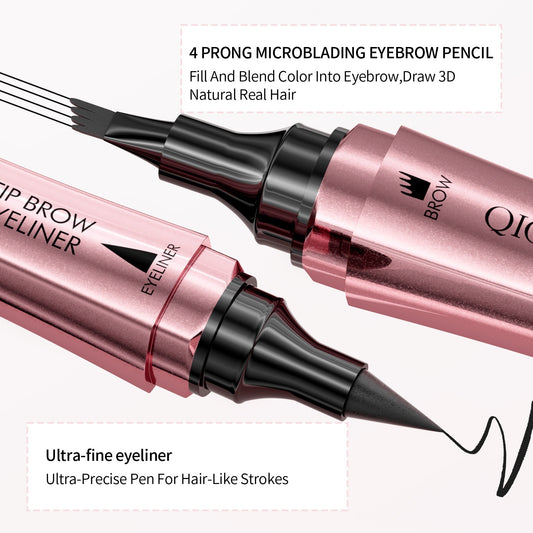 Four-Fork Tip Eyebrow Liner | 2-in-1 Dual-Purpose Liquid Brow and Eyeliner Pen