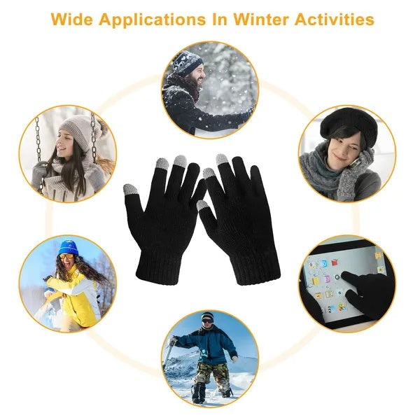 Thermal Knit Gloves for Running, Cycling, Hiking & Camping
