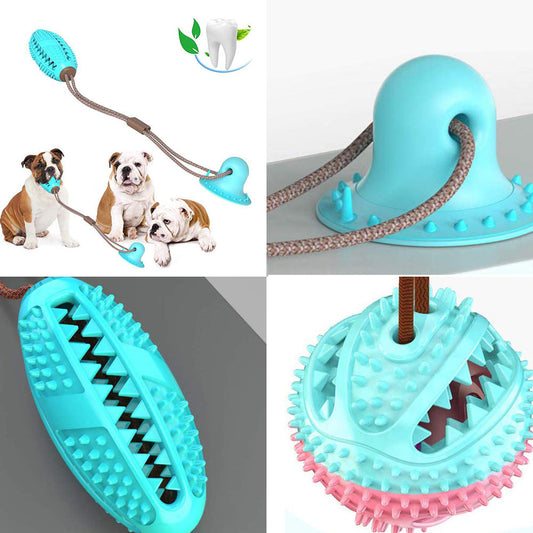 Silicon Suction Cup Dog Toy | Interactive Tug Ball for Chew, Bite & Tooth Cleaning