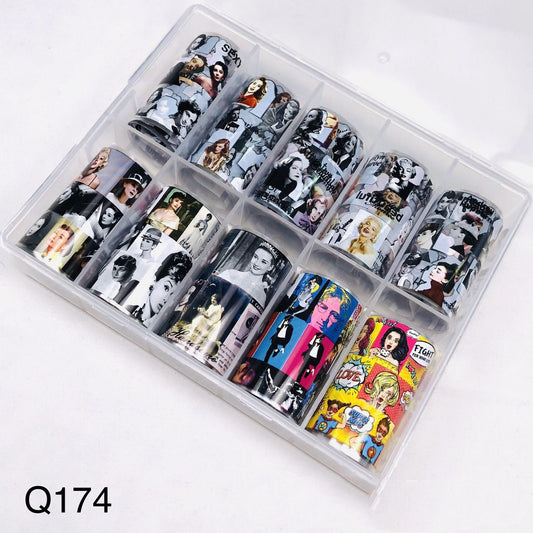 European & American Style Nail Transfer Paper | Laser Star & Butterfly Foil Decals