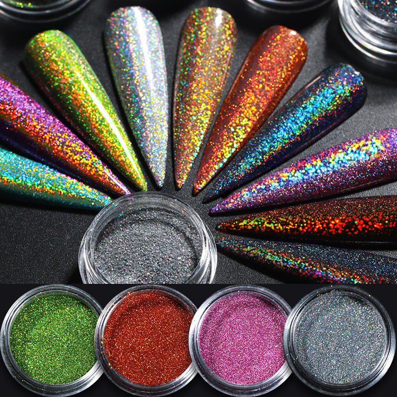 Ultra-Fine Aurora Nail Powder | Chrome Effect Magic Glitter for Nail Art