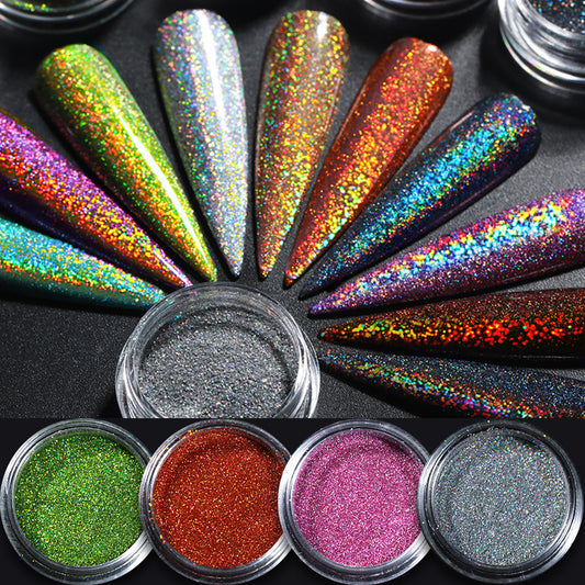 Ultra-Fine Aurora Nail Powder | Chrome Effect Magic Glitter for Nail Art