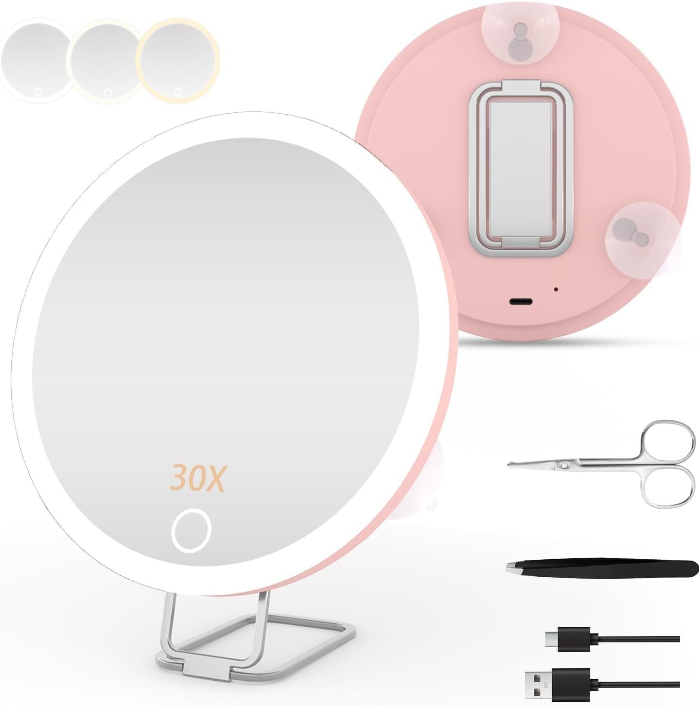 Portable Charging LED Makeup Mirror | Dimmable Fill Light with Rotatable Stand