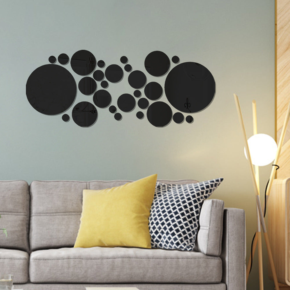 Decorative Big and Small Circle Mirror Decals | 3D Stereo Acrylic Wall Art