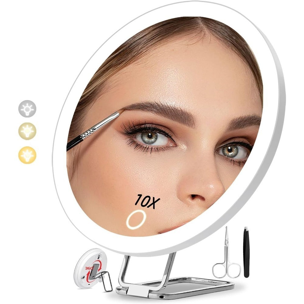 Portable Charging LED Makeup Mirror | Dimmable Fill Light with Rotatable Stand
