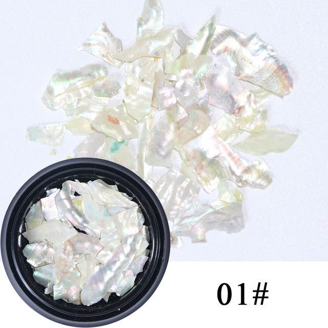 Natural Nail Shell Flakes | Iridescent Abalone Nail Art Decoration