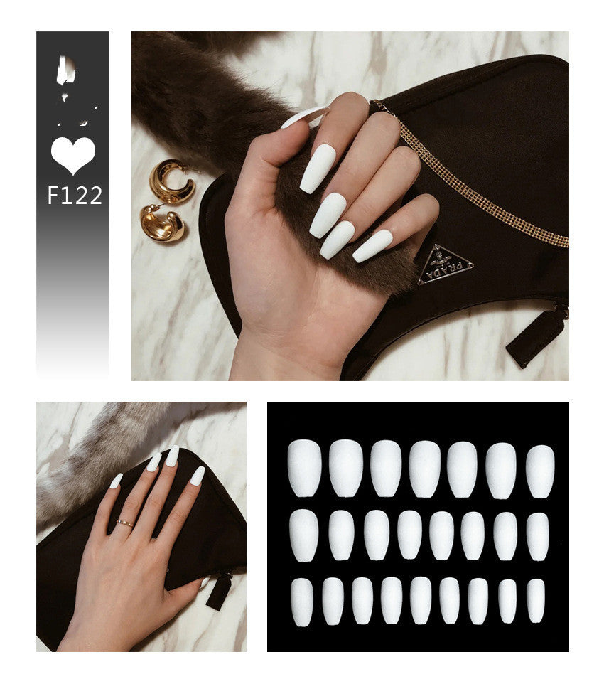 Velvet Scrub Texture Ballet Coffin False Nails | Full Cover Matte Manicure