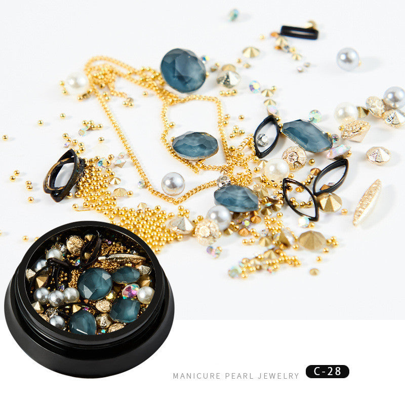 Trendy Copper Round Rivets & Sequins | Xingyue Star Moon Nail Drill Ornaments Set