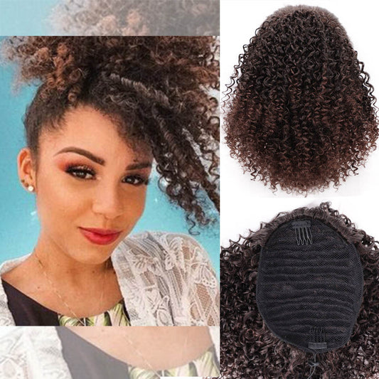 Euro-American Fluffy Ponytail Extension | Chemical Fiber High Puff Drawstring Wig