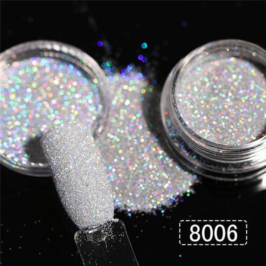 Holographic Nail Glitter Powder | Ultra-Fine Chrome Laser Effect Dust