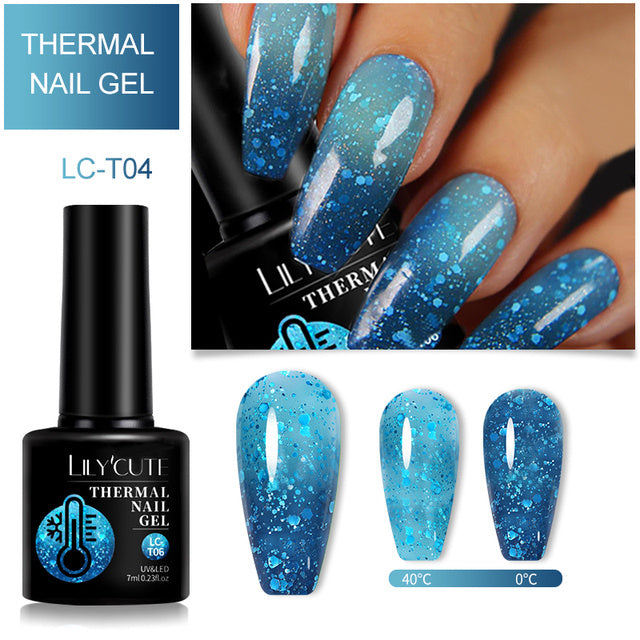 Winter Thermal Color Changing Gel Nail Polish | Mood Temperature Effect Polish