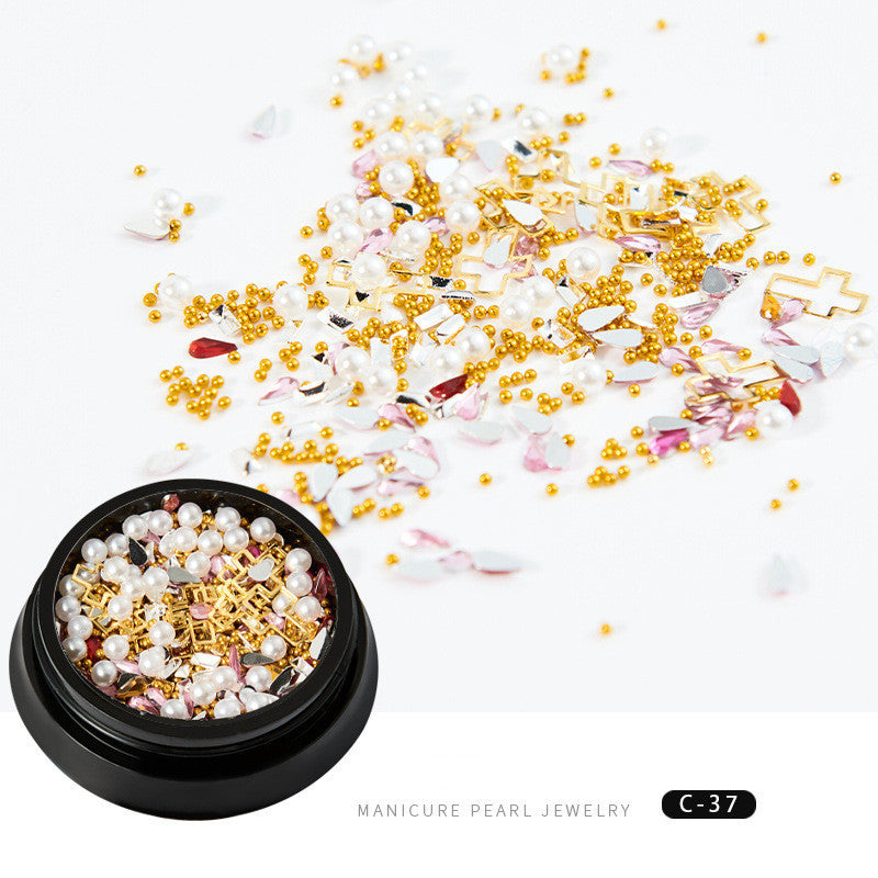 Trendy Copper Round Rivets & Sequins | Xingyue Star Moon Nail Drill Ornaments Set