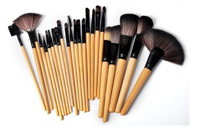 Deluxe 24 Pcs Cosmetics Brush Set | Complete Kit for Eyebrow, Foundation & Eyeshadow