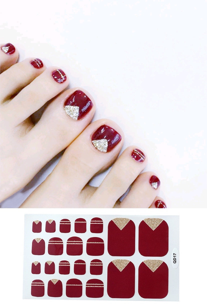 Cute & Waterproof Foot Nail Stickers | Easy-Apply Pedicure Decals