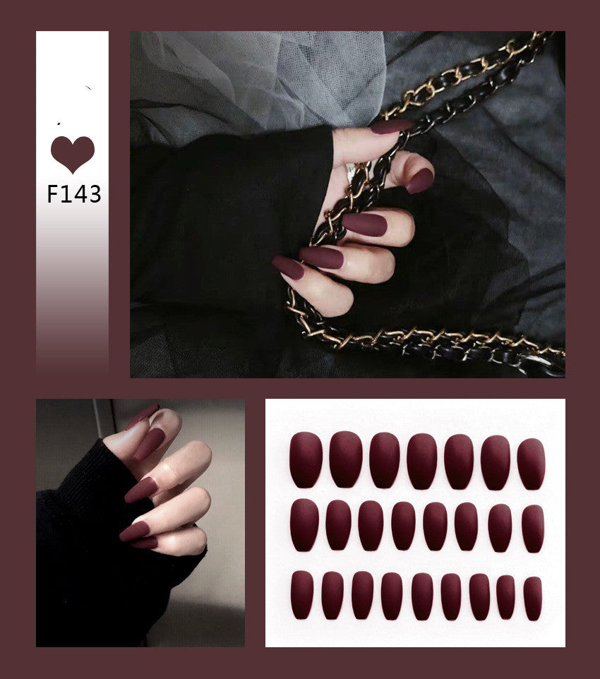 Velvet Scrub Texture Ballet Coffin False Nails | Full Cover Matte Manicure