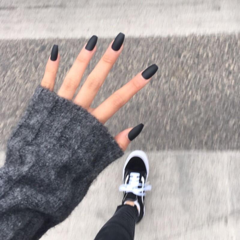 Matte Finish Long Trapezoid False Nails | Frosted Ballet Coffin Press-On Set