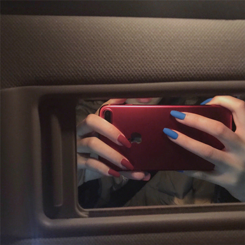 Matte Finish Long Trapezoid False Nails | Frosted Ballet Coffin Press-On Set