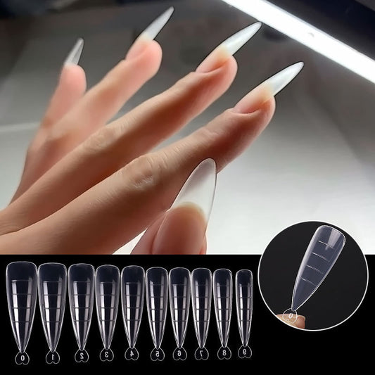 Seamless Non-Marking Full Cover Nail Tips | 100pc Box with Scale