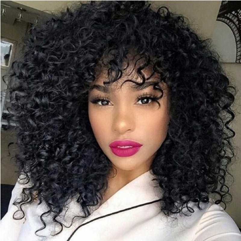 African & Euro-American Wigs: Short Curly Fluffy Hair, Long Curly Styles