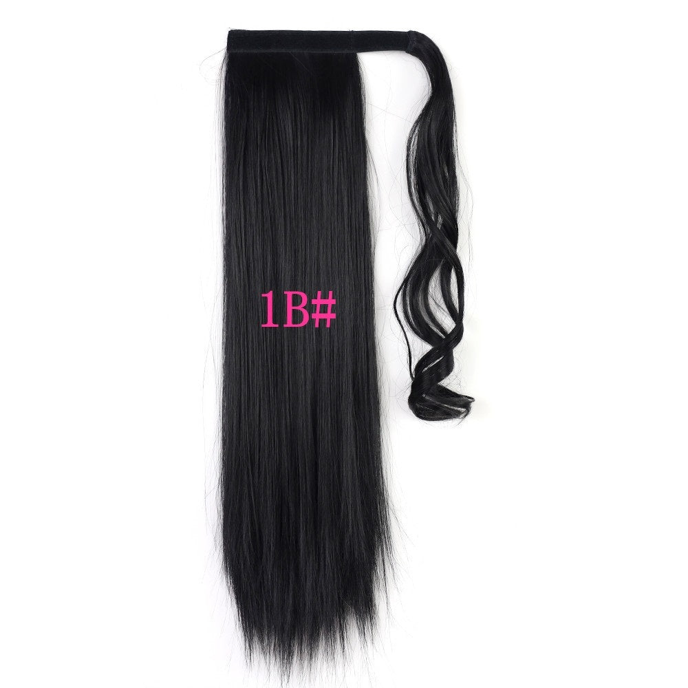 Straight Fake Hair Ponytail | Heat Resistant Synthetic Wrap Around Tail