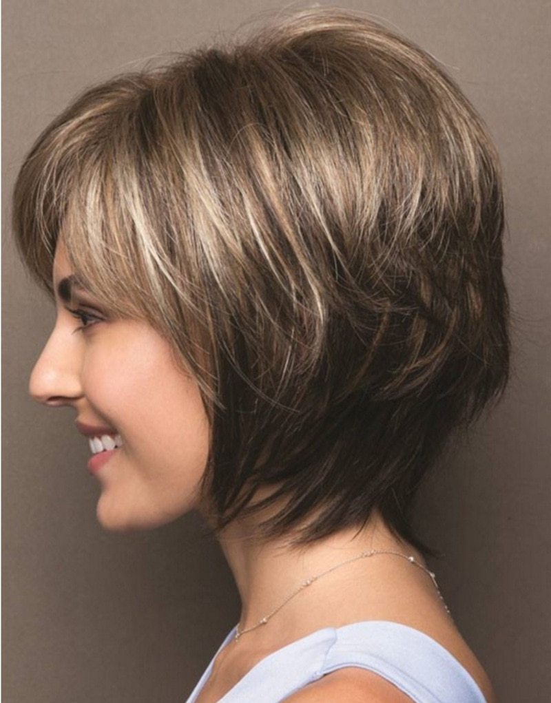 Natural Short Wig | Mixed Blonde Brown Blend Heat Resistant Full Wig