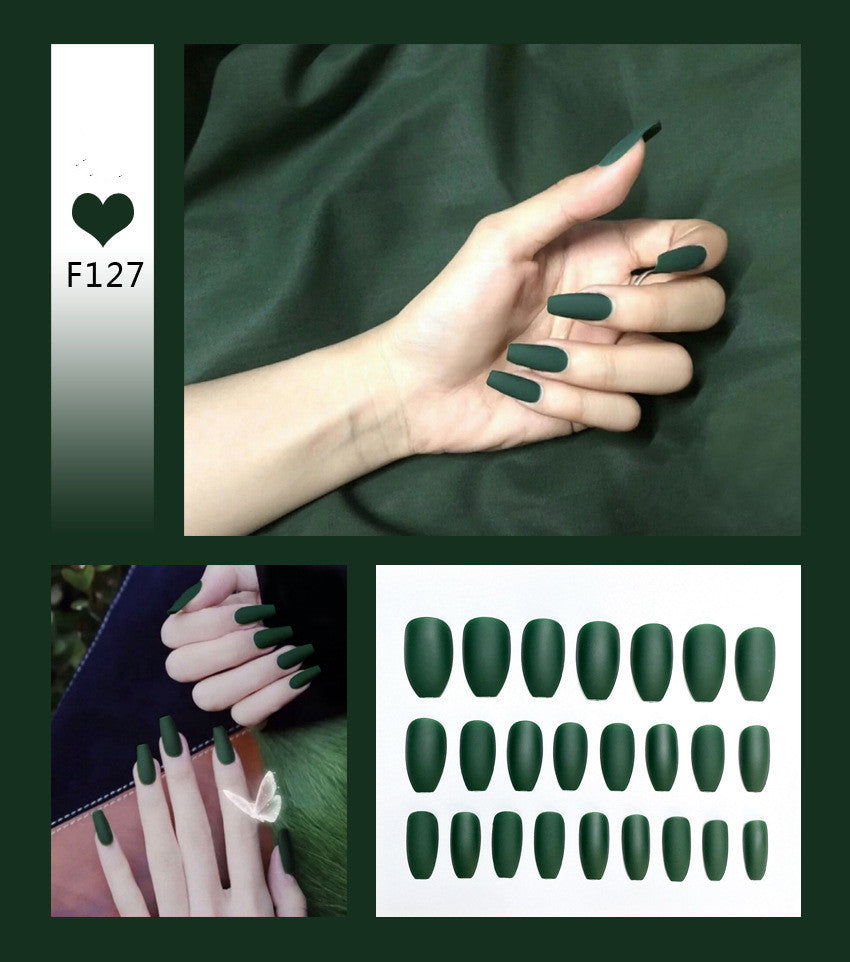 Velvet Scrub Texture Ballet Coffin False Nails | Full Cover Matte Manicure
