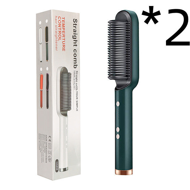 Electric Hair Brush Straightener & Curler | Dual-Purpose Negative Ion Hot Comb