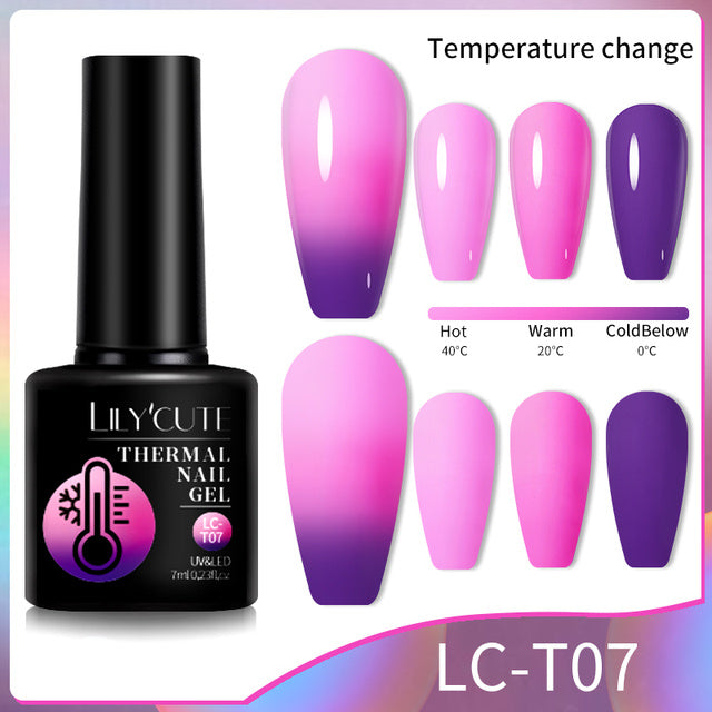 Winter Thermal Color Changing Gel Nail Polish | Mood Temperature Effect Polish