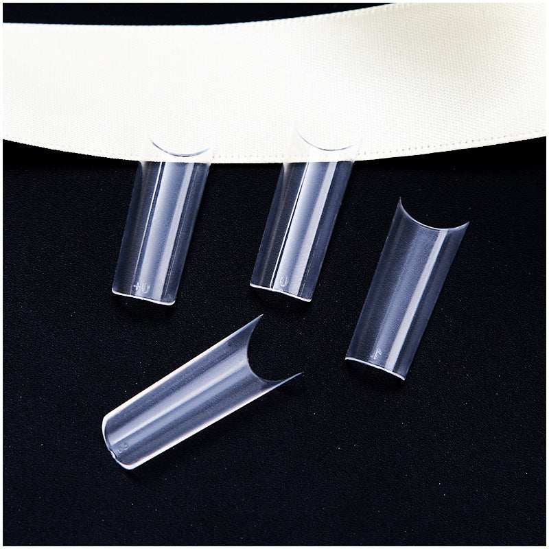 Elegant Long French Manicure Press-On Nails | Full Cover False Tips