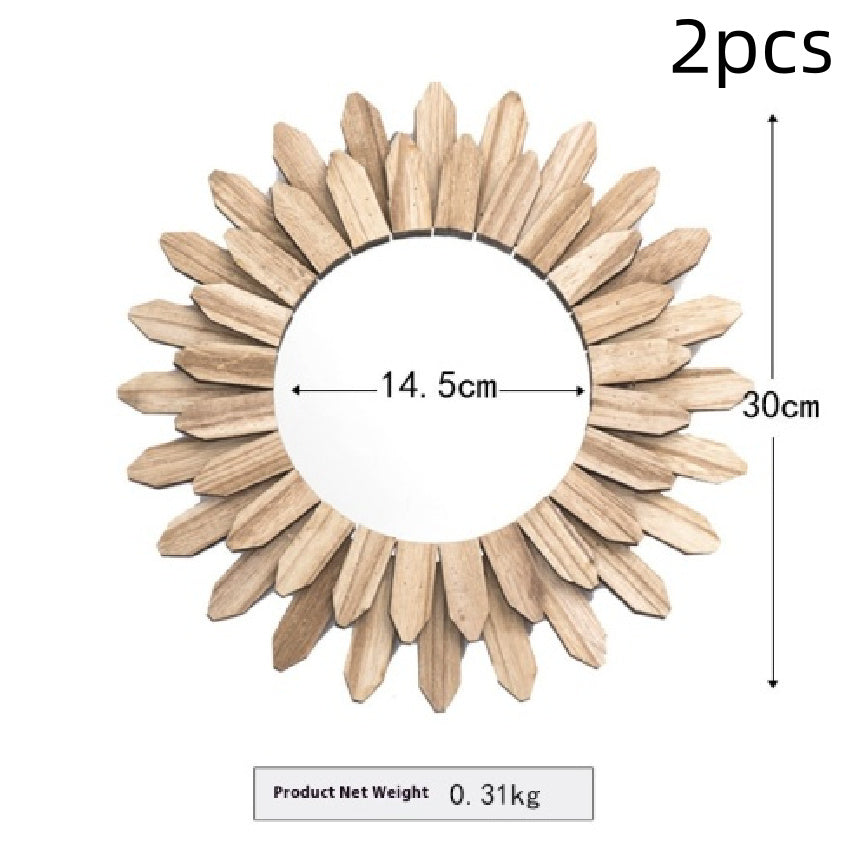 Handmade Solid Wood Wall Mirror | European Entryway & Hotel Lobby Decoration