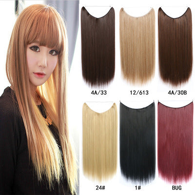 Silky Straight 22" Synthetic Hair Extensions | Invisible Wire No Clips
