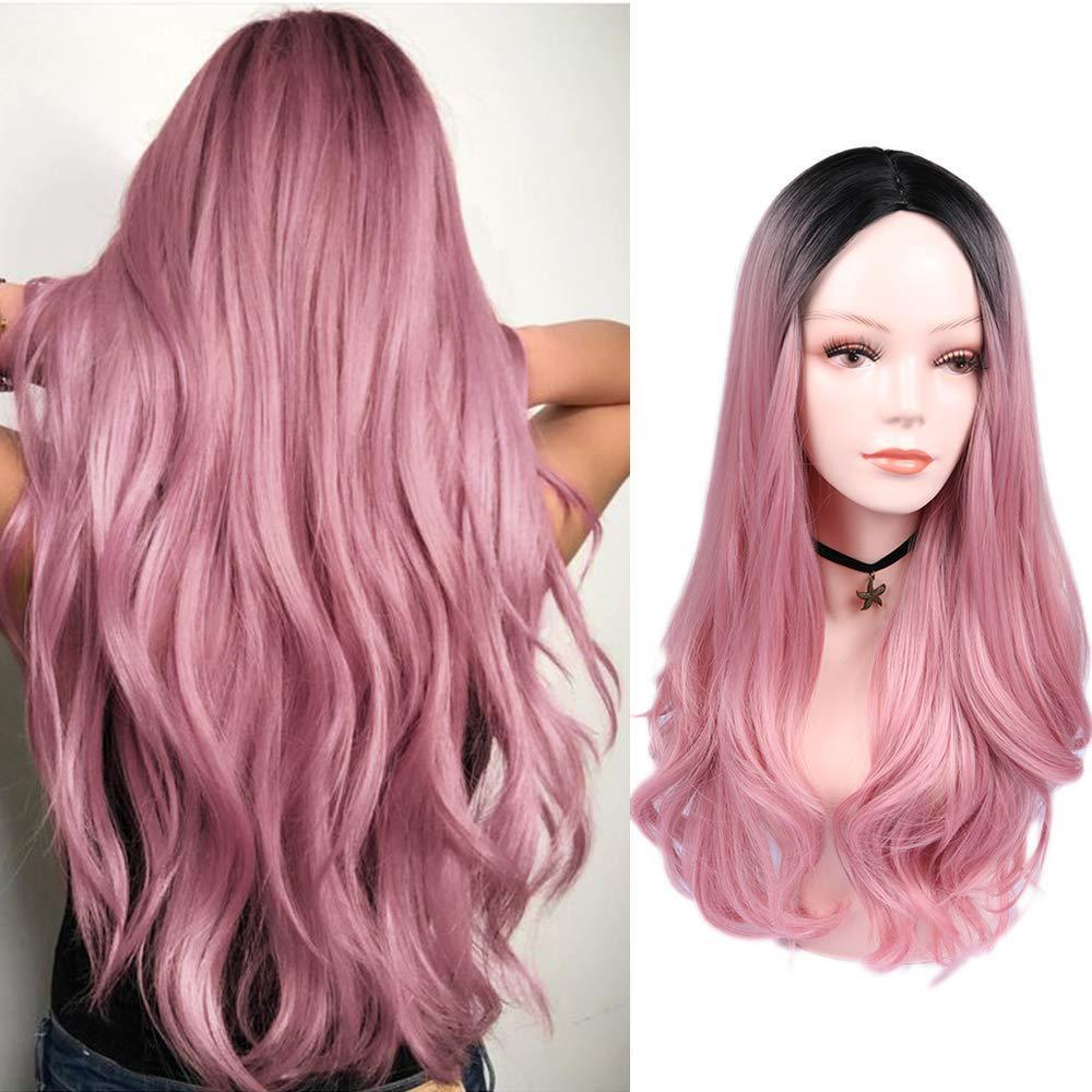 Women's Long Curly Ombré Wig | Dark Root to Platinum Blonde Hairstyle