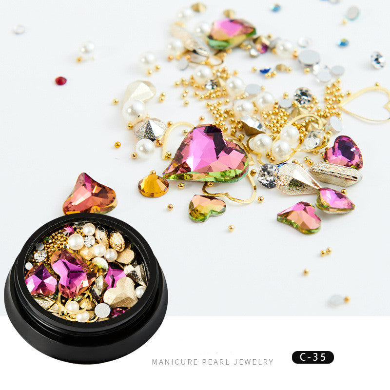 Trendy Copper Round Rivets & Sequins | Xingyue Star Moon Nail Drill Ornaments Set