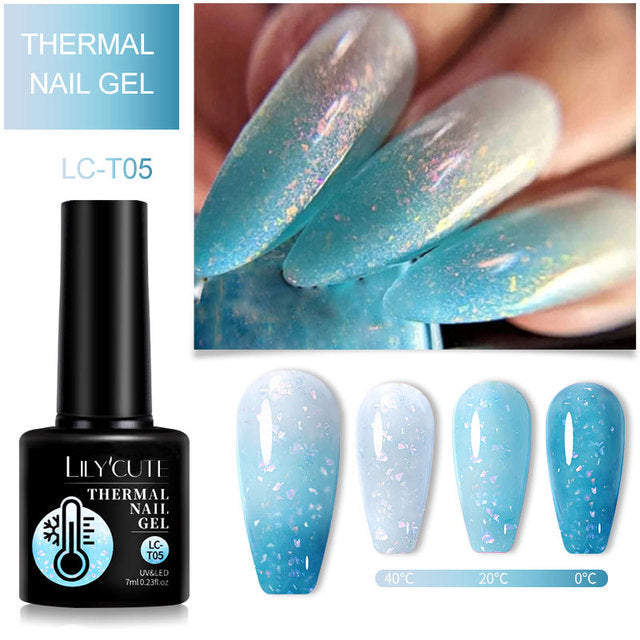 Winter Thermal Color Changing Gel Nail Polish | Mood Temperature Effect Polish