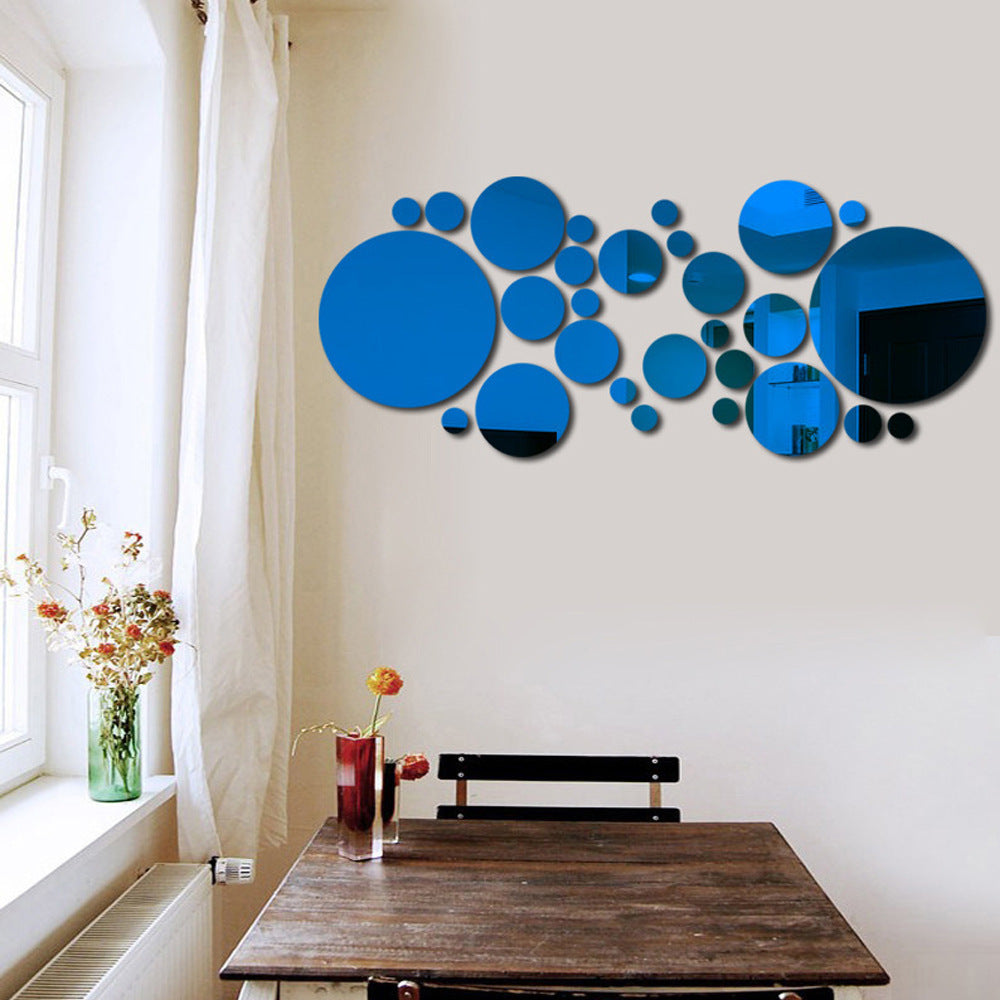 Decorative Big and Small Circle Mirror Decals | 3D Stereo Acrylic Wall Art