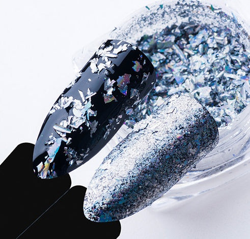 Magic Mirror Aluminum Nail Flakes | Irregular Pigment for Chrome & Glitter Nail Art