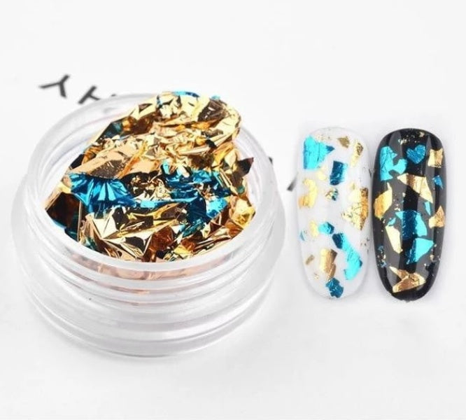 Chunky Nail Foil Flakes | Reflective Tin Foil Fragment Nail Jewelry