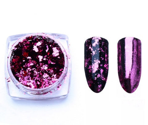 Magic Mirror Aluminum Nail Flakes | Irregular Pigment for Chrome & Glitter Nail Art