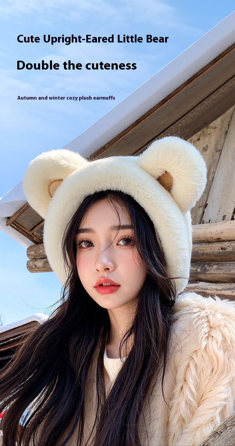 Cute Cartoon Bear Design Winter Ear Muffs for Women
