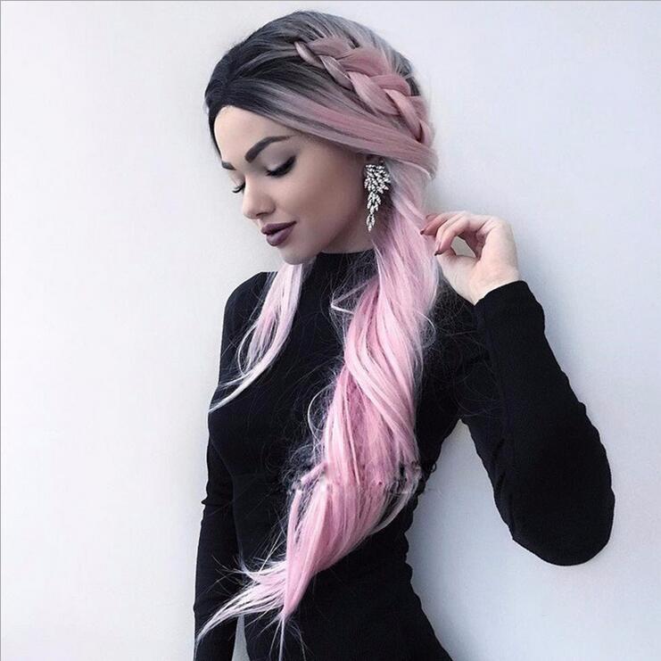 Long Straight Ombré Hair Extension | Trendy Gradient Color Fake Hair