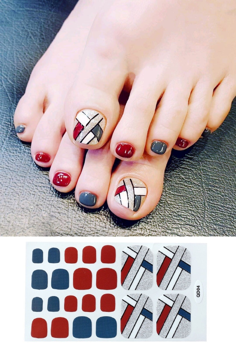 Cute & Waterproof Foot Nail Stickers | Easy-Apply Pedicure Decals