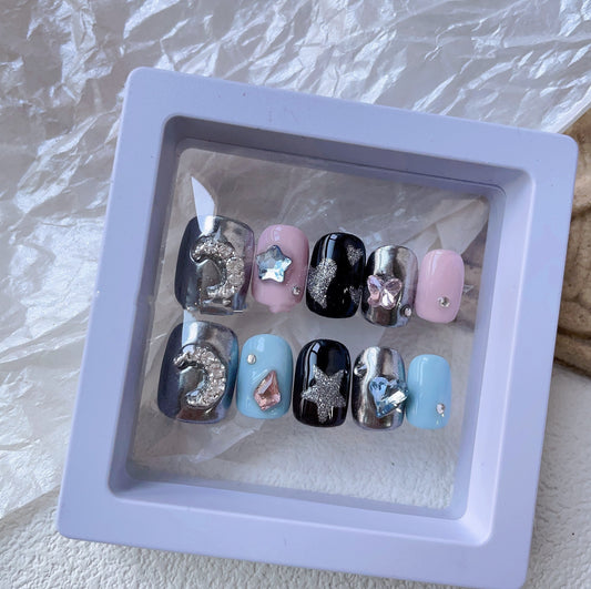 Cute Star Girl Wearable Nail Patch | Full Cover Manicure Stickers