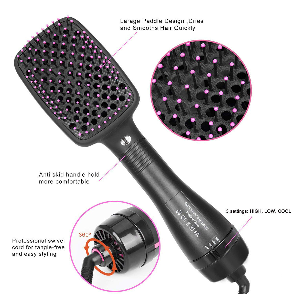 Multifunctional Hot Air Brush | 2-in-1 Hair Dryer and Styling Comb