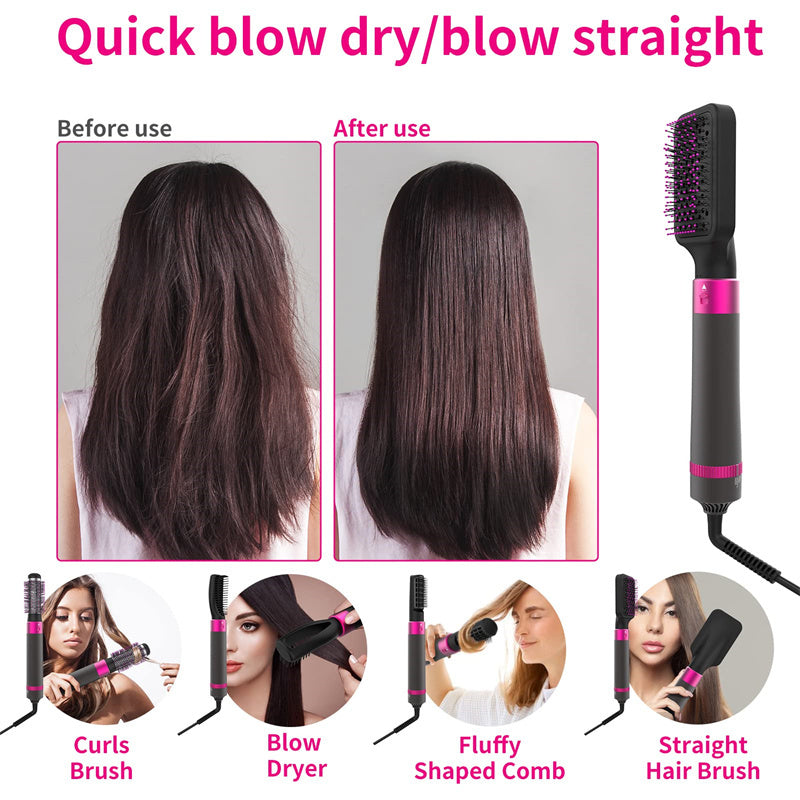 Automatic Hair Curler & Dryer Brush | 5-in-1 Electric Straightening Tool Beauty Gadget