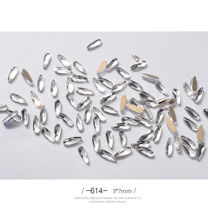 Luxury 10pc Long Water Drop Nail Rhinestones | 3D Glitter Nail Art Supplies